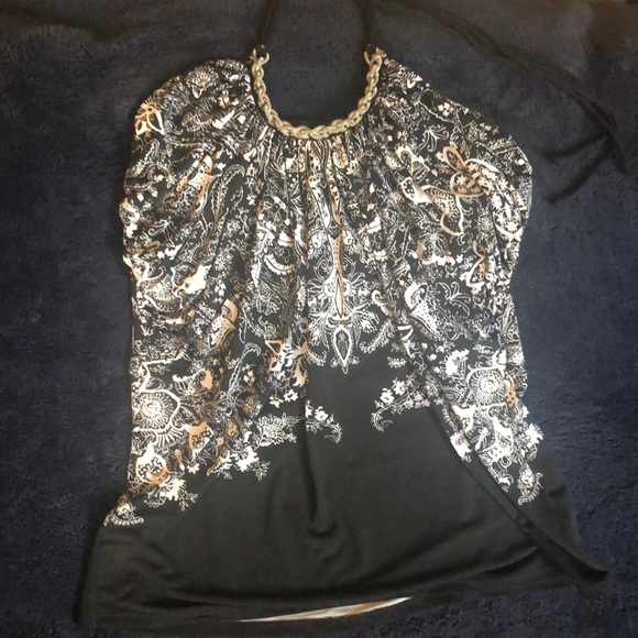 White House Black Market Tops - WHBM very sexy black halter top built-in bra